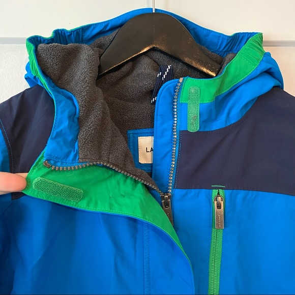 Lands’ End Boys Squall Grow-A-Long Fleece Lined Waterproof Winter Jacket Hood